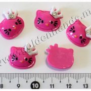 Камея Hello Kitty розовая яркая в короне со стразиком