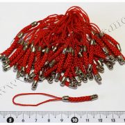 Шнурочек для брелка с плетением красный
