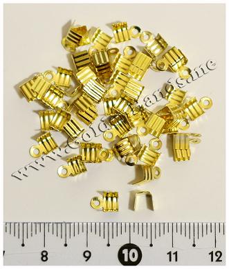 Концевик-зажим для лент, золото 7х4 мм, 2 шт