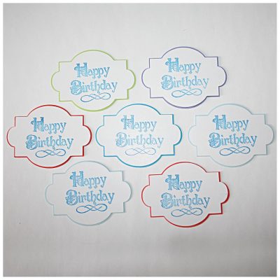 Табличка «Happy Birthday» с цветной подложкой