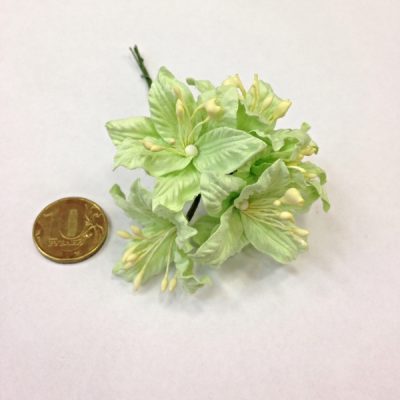 Лилия на стебле 35 мм зелёная нежная