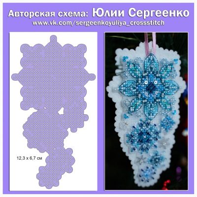 Основа под вышивку с перфорацией СЮ «Летящие снежинки»